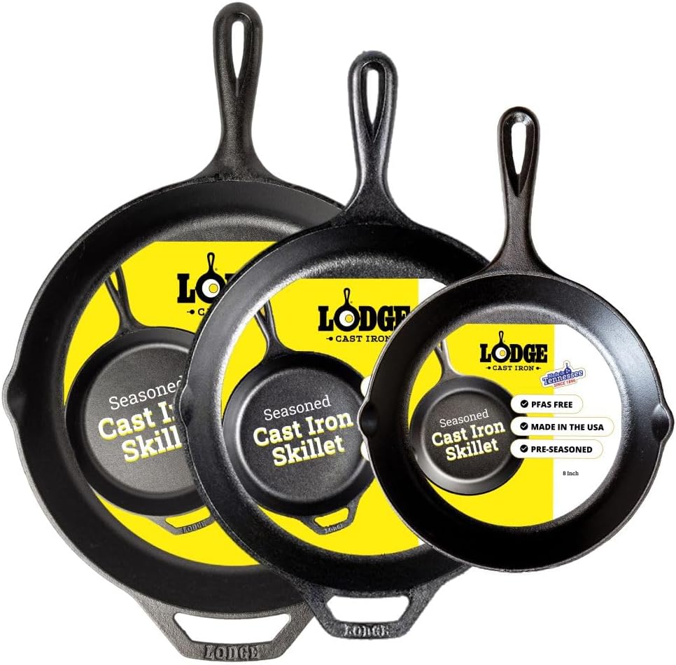 Lodge Cast Iron Skillet — reduce microplastic exposure from cookware