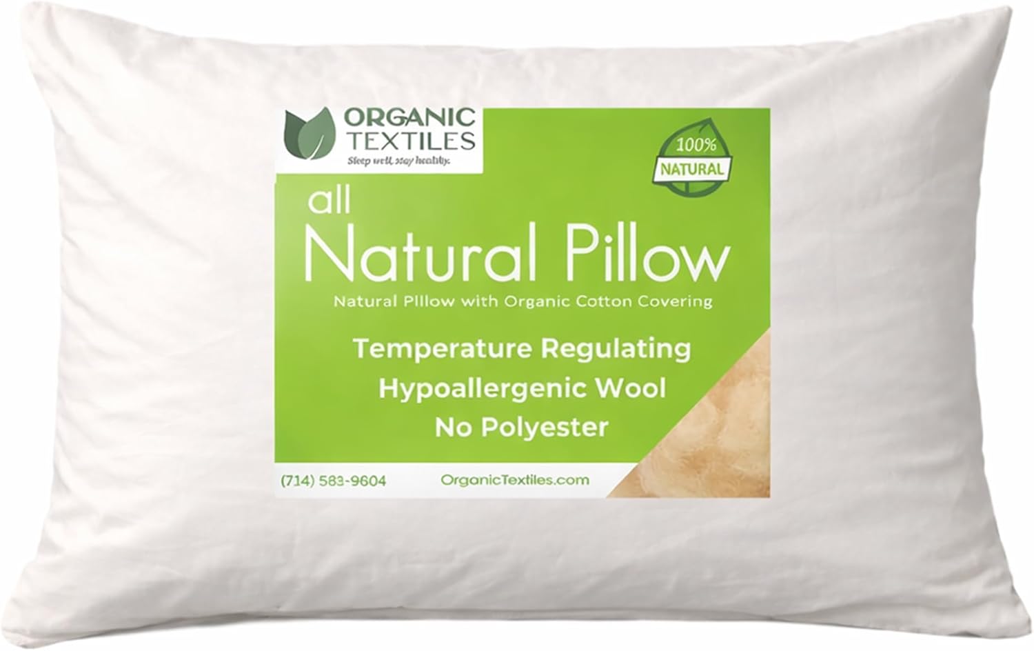 ORGANIC TEXTILES Natural Wool Pillow