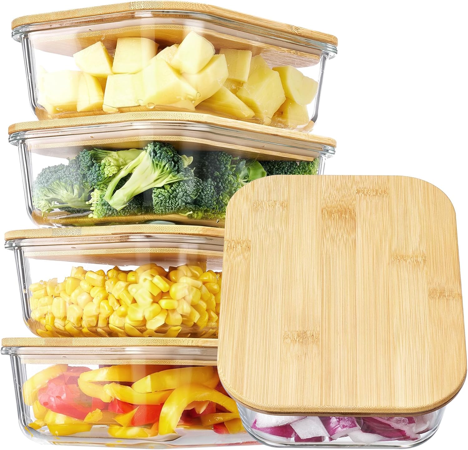 Vtopmart Glass Food Storage Set — reduce microplastic exposure in food storage